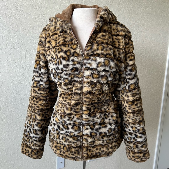 Jackets & Blazers - Luxe Leopard Faux Fur Hooded Jacket Bold Soft and Fierce